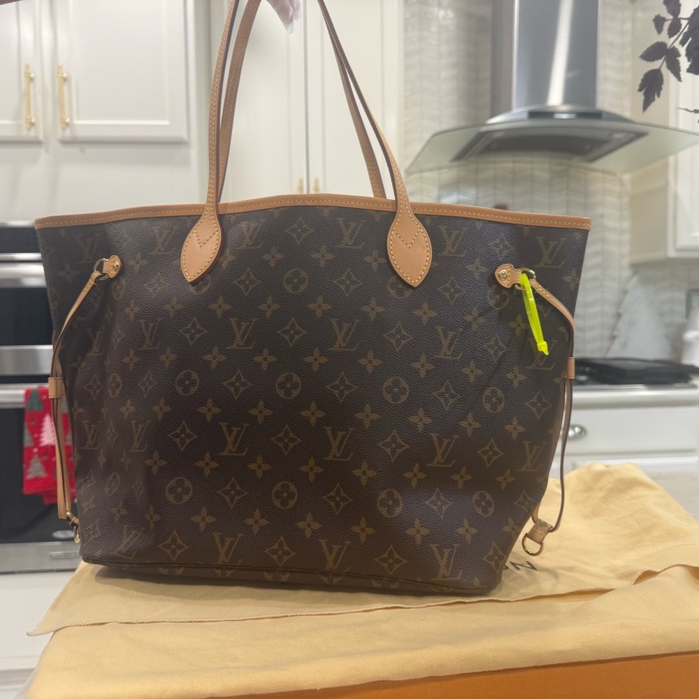 Louis Vuitton Brown Monogram Tote with Tan Accents